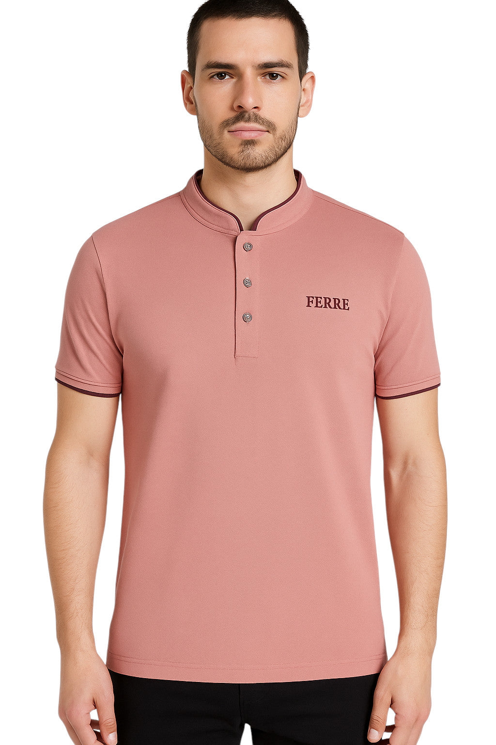 Polo manches courtes col mao