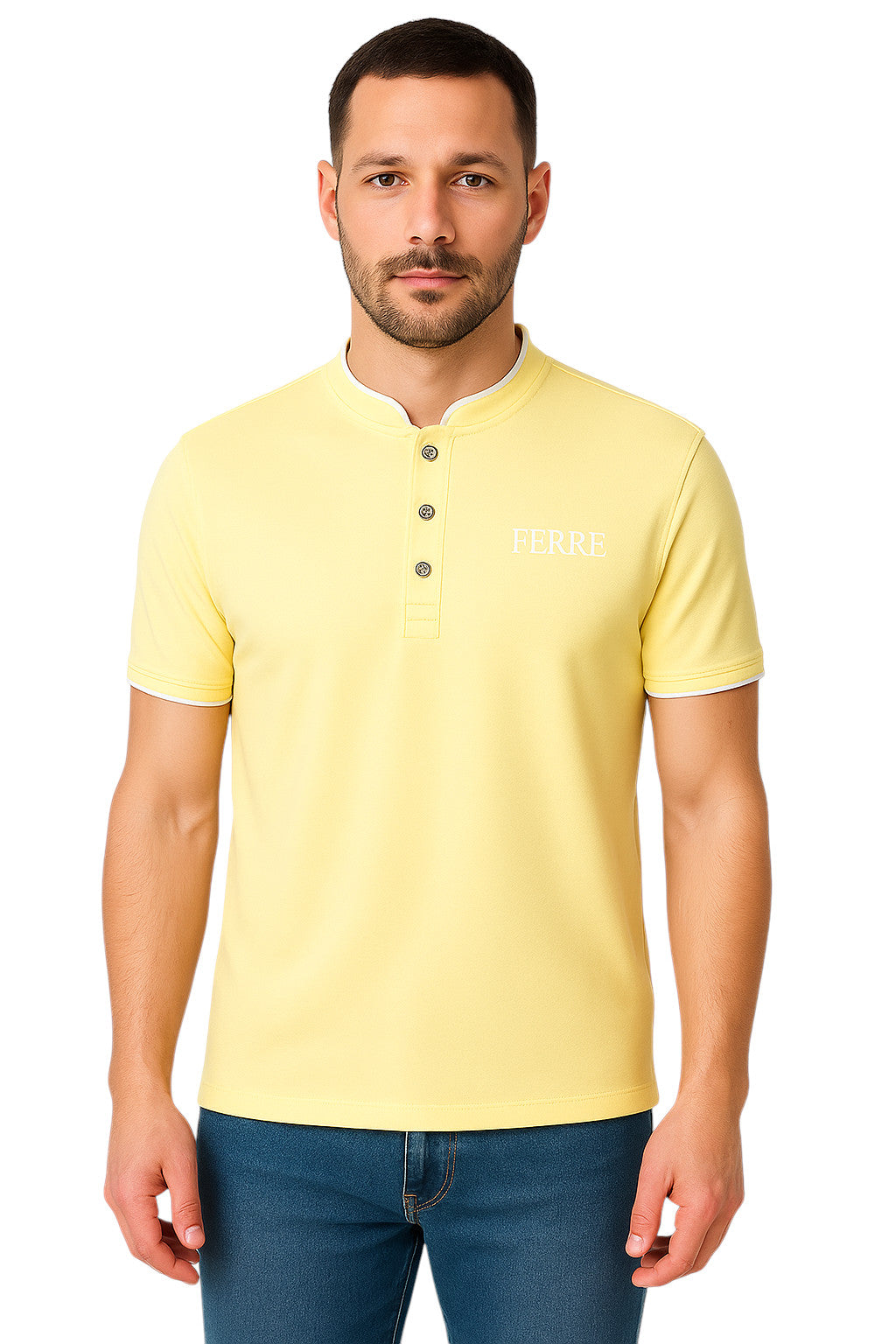 Polo manches courtes col mao