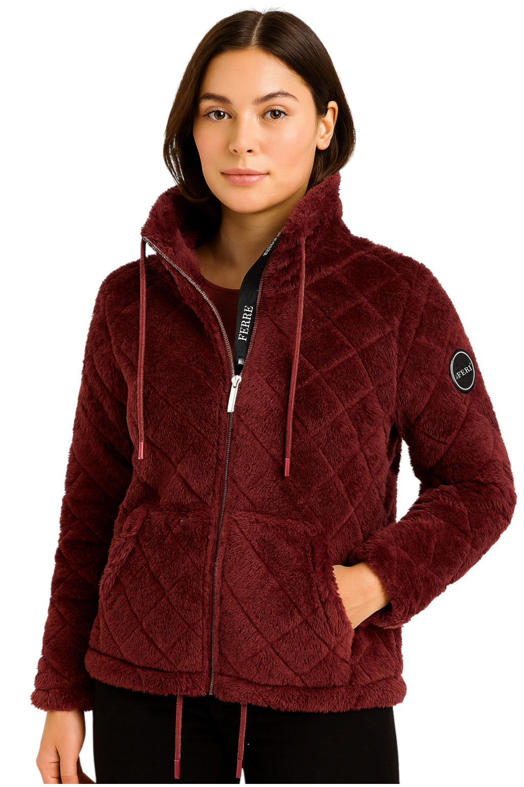 Veste polaire zippée à capuche femme