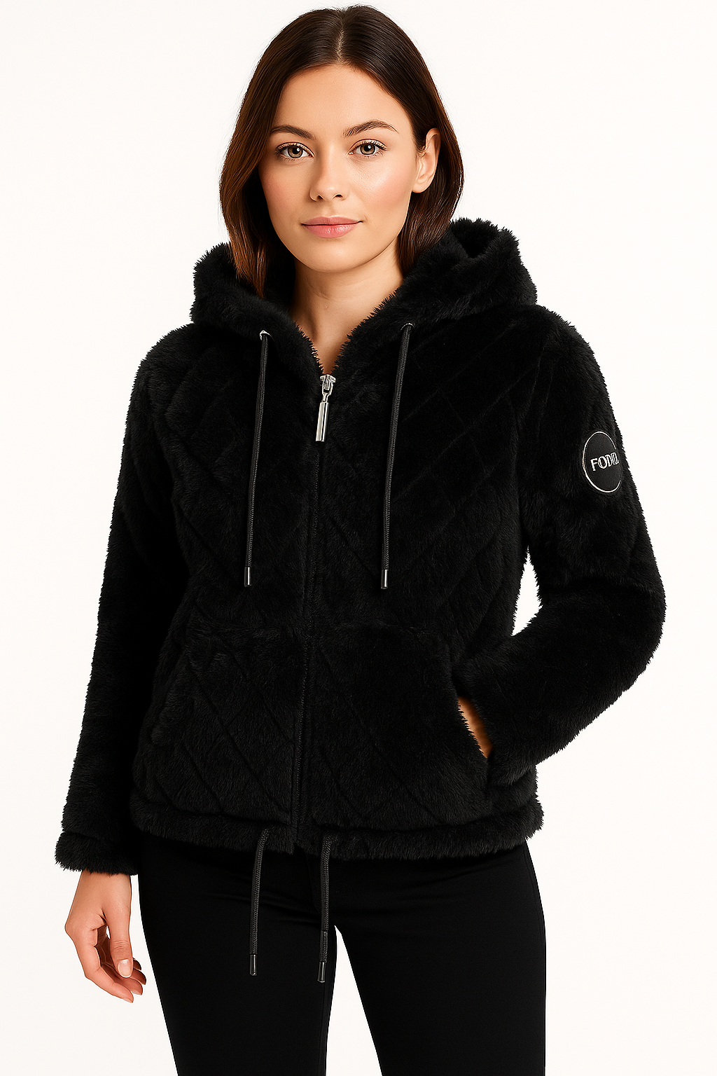 Gilet polaire femme à capuche