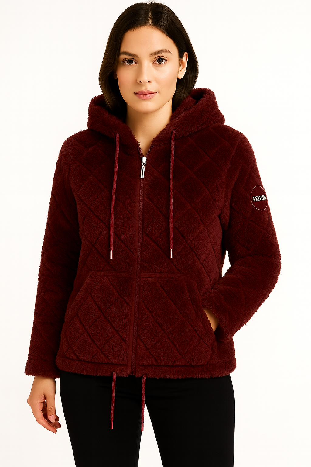 Gilet polaire femme à capuche