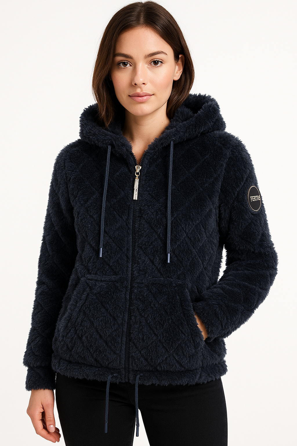 Gilet polaire femme à capuche