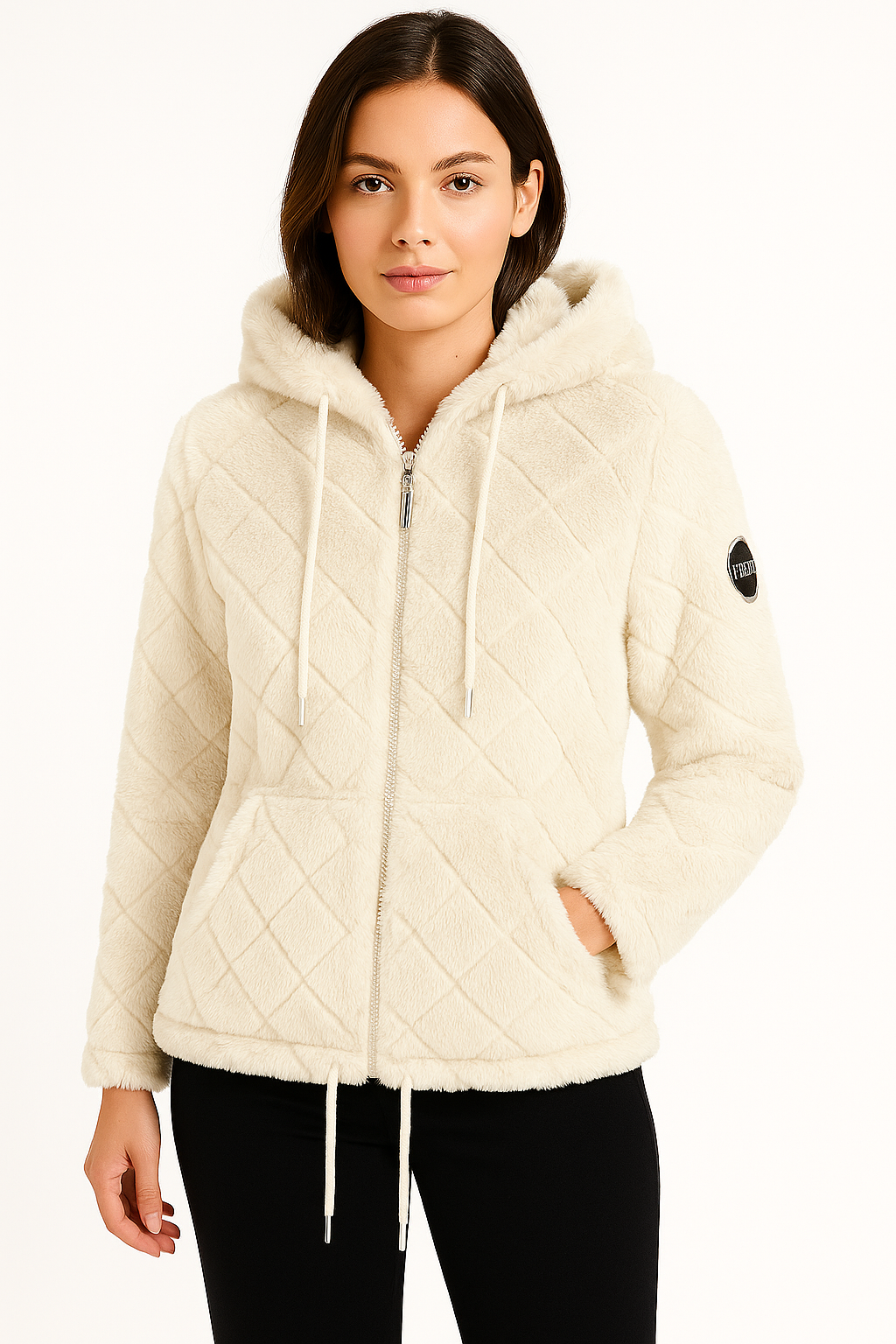Gilet polaire femme à capuche