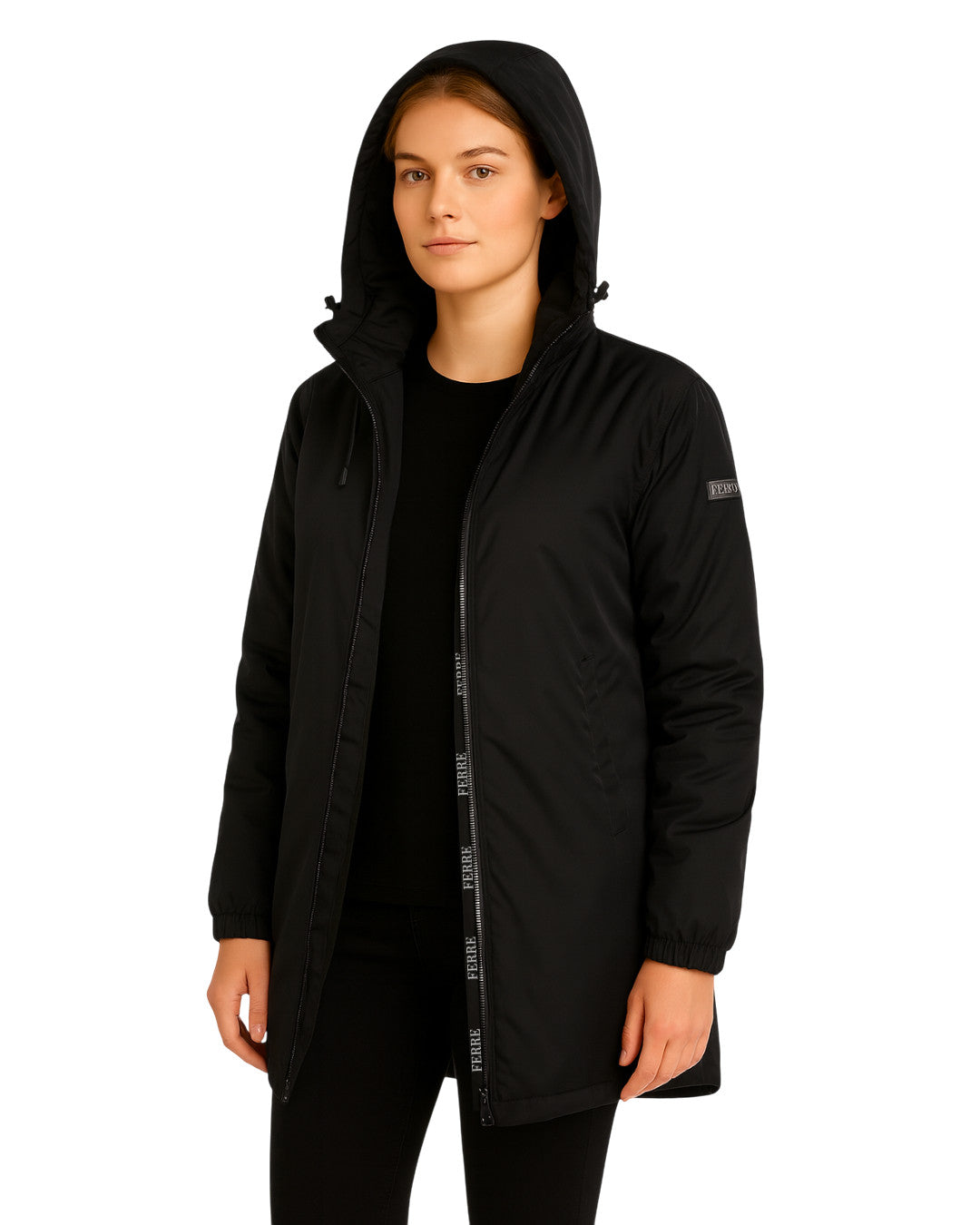 Manteau Long Femme à Capuche Doublé Polaire