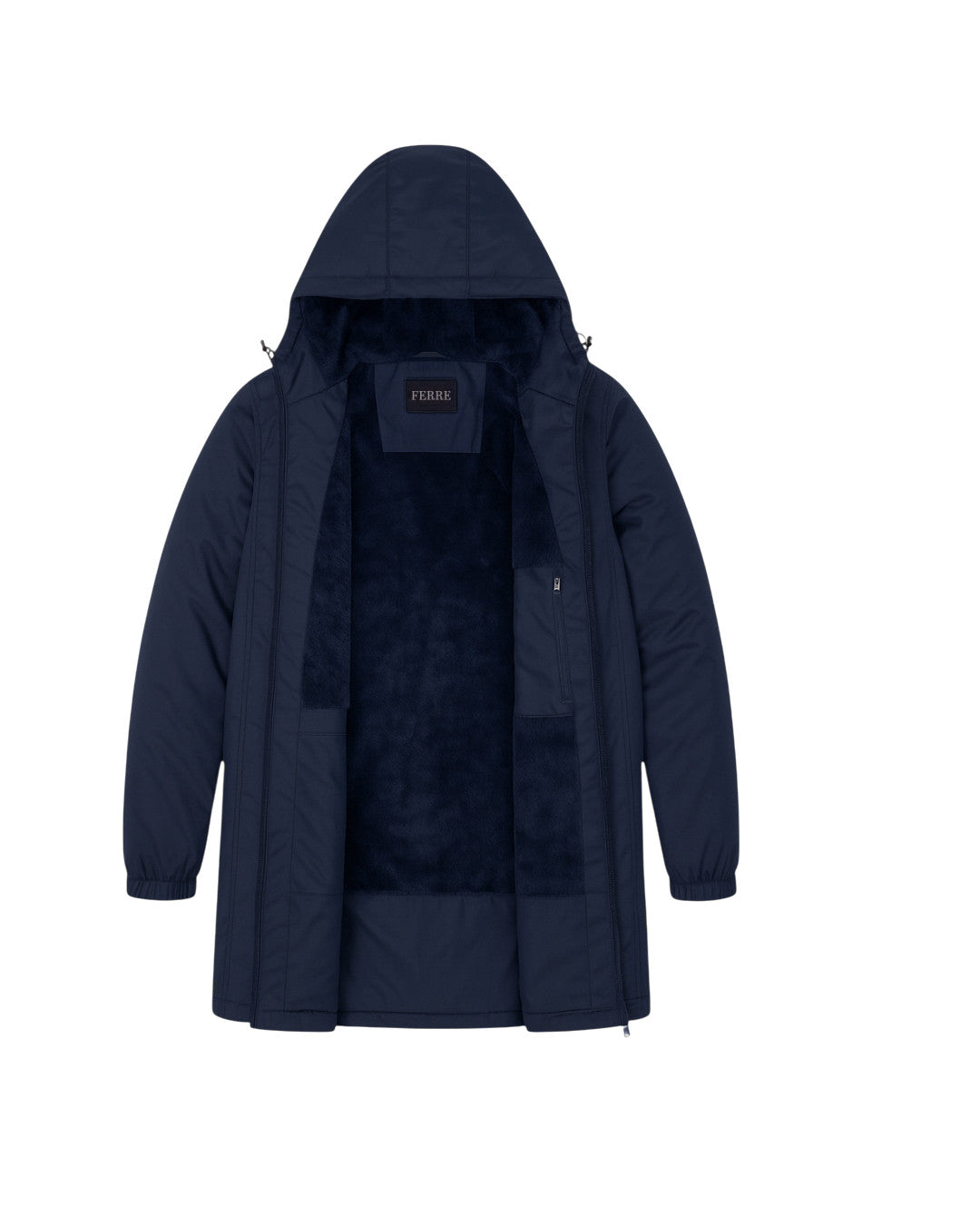 Manteau Long Femme à Capuche Doublé Polaire