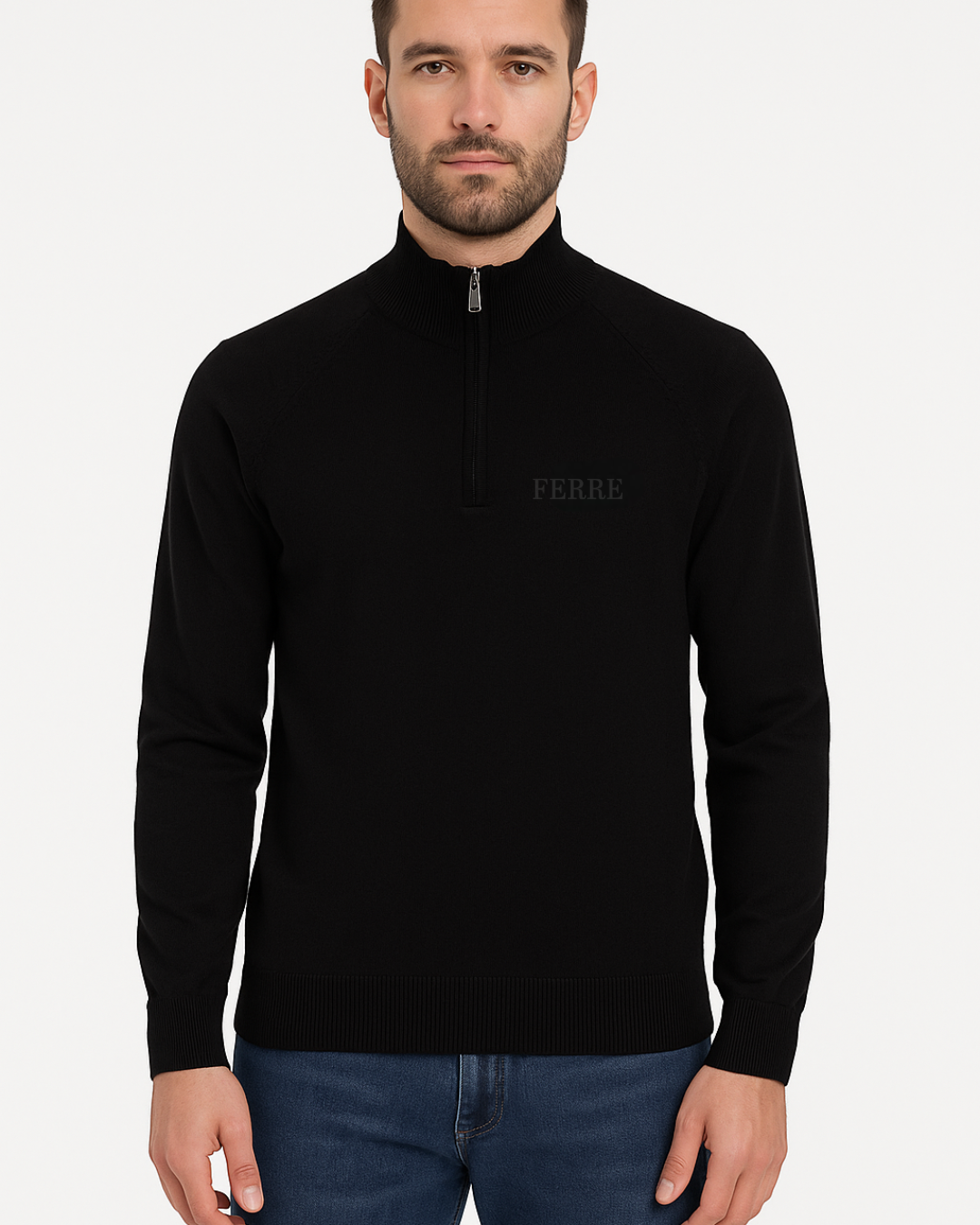 Pull Col Montant Demi-Zip