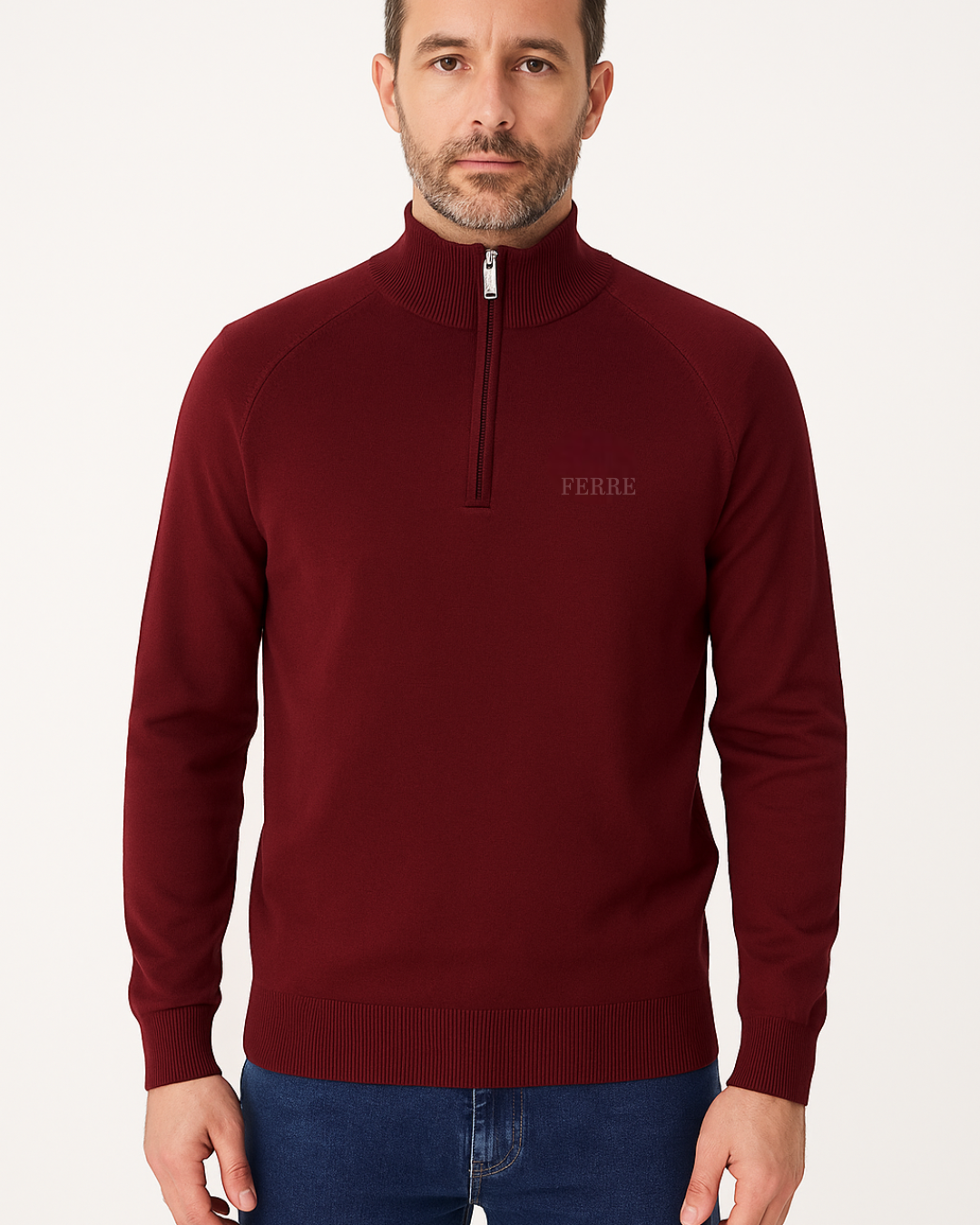 Pull Col Montant Demi-Zip