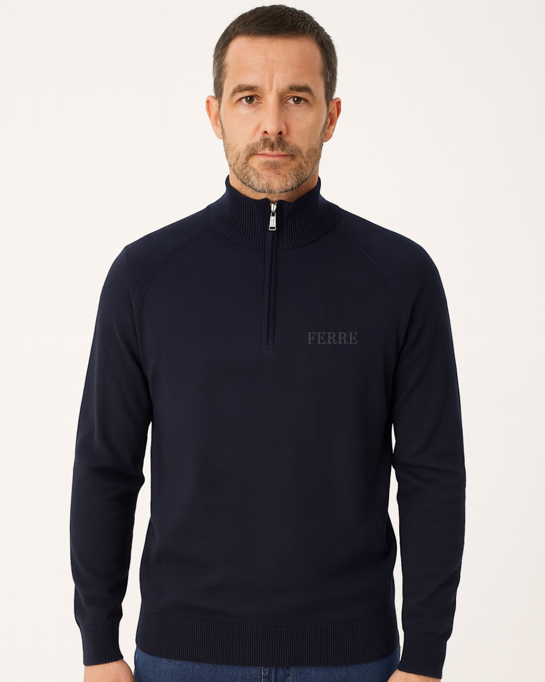 Pull Col Montant Demi-Zip