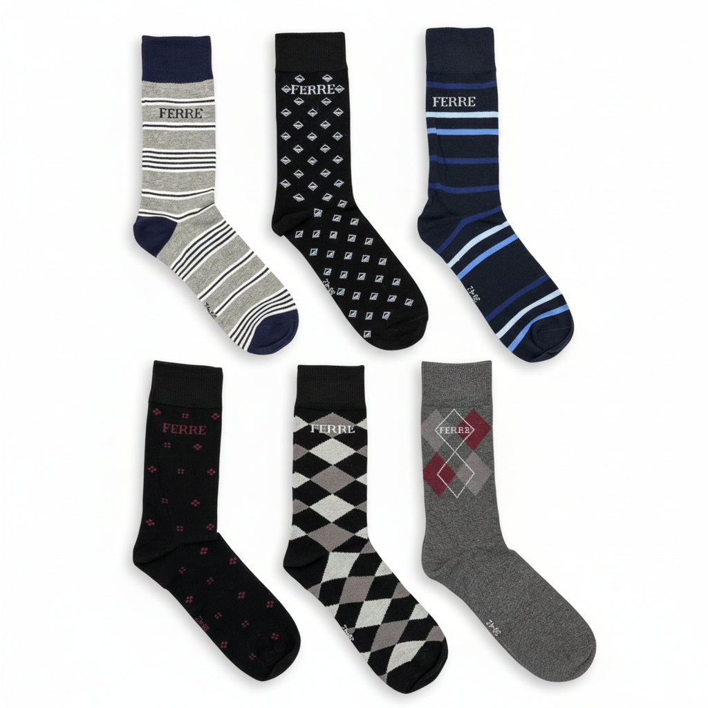 Lot de 6 Chaussettes de Ville Homme