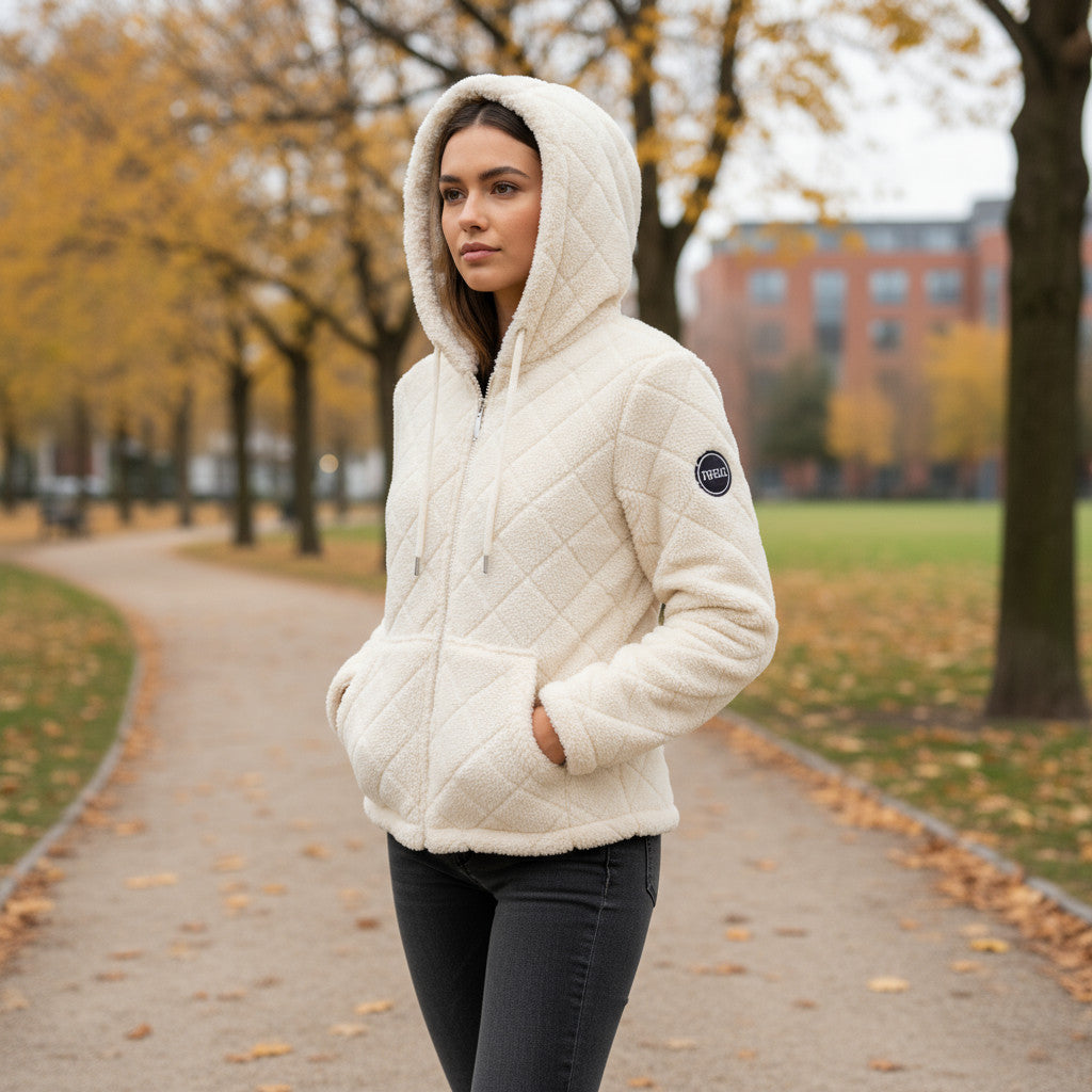 Gilet polaire femme à capuche