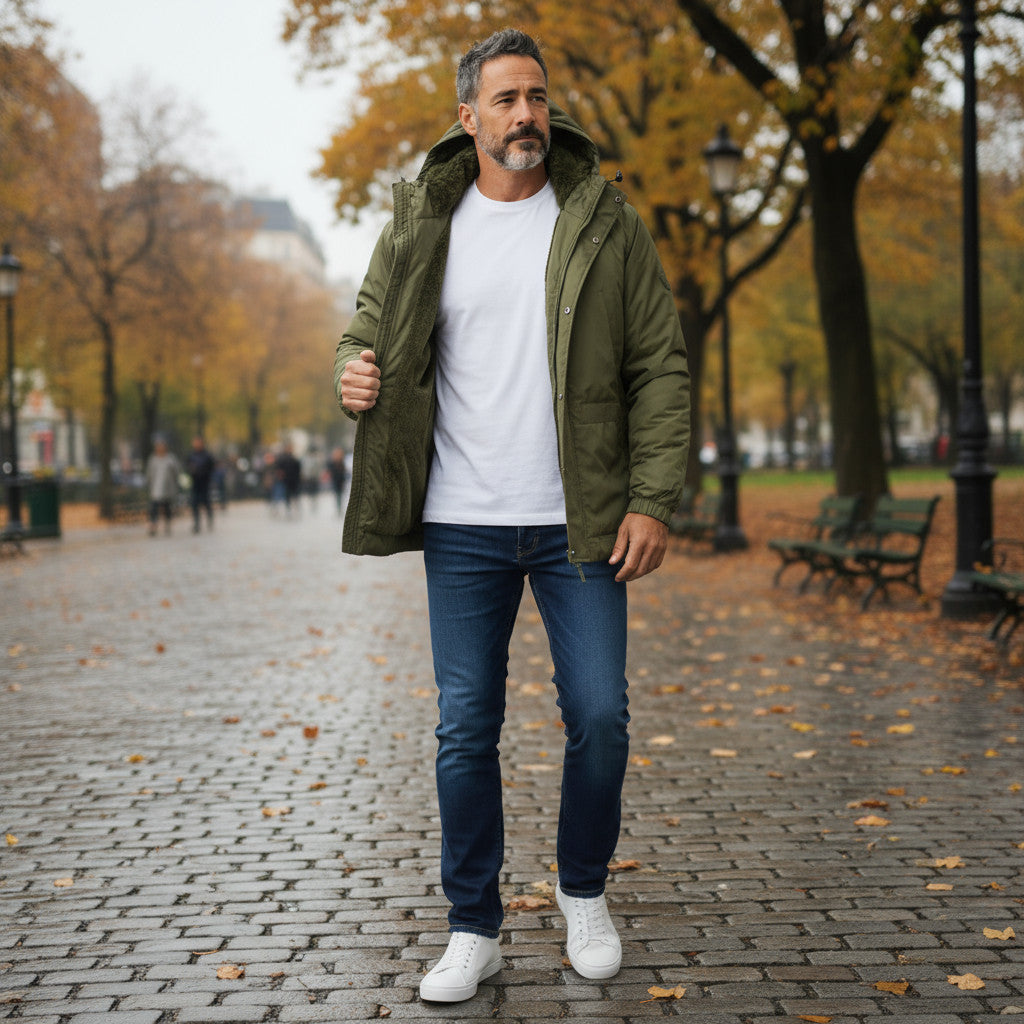 Blouson Homme à Capuche Doublé Polaire