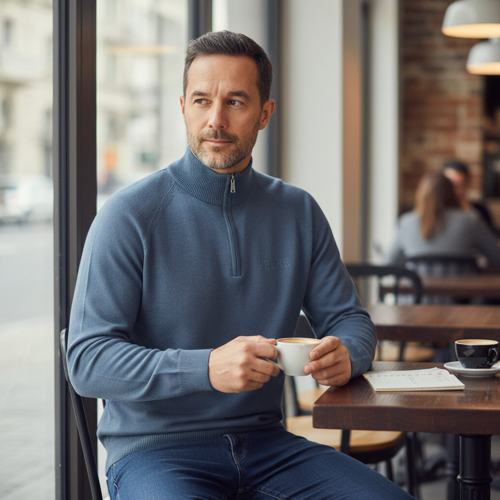 Pull Col Montant Demi-Zip