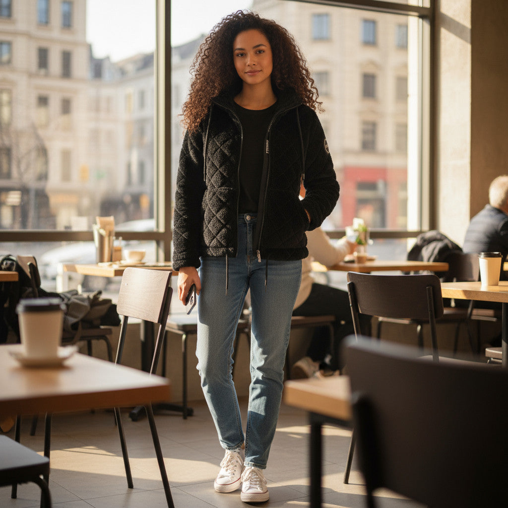 Veste polaire zippée à capuche femme