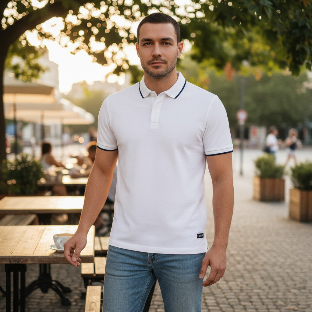 Polo liseré manches courtes